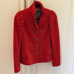 Ralph Lauren Red Blazer, Notched Lapels, Structured Shape 6